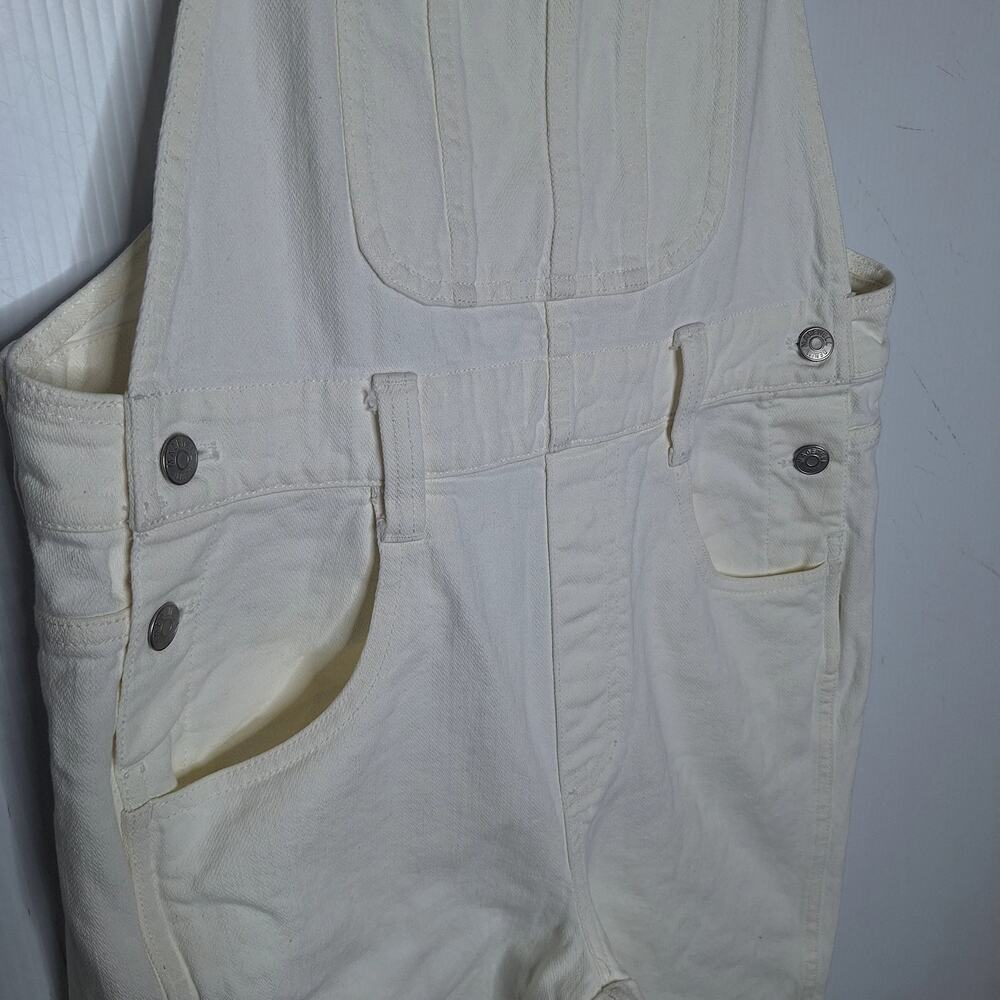 Madewell Straight-Leg Overalls Tile White Rigid Denim Small Retro Minimalist - Picture 7 of 8